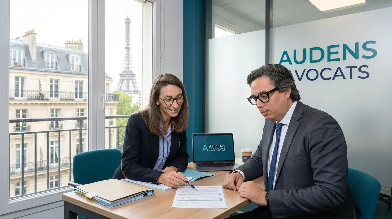 Avocat fiscaliste en consultation avec un dirigeant de PME dans un bureau moderne parisien pour optimiser sa stratégie fiscal