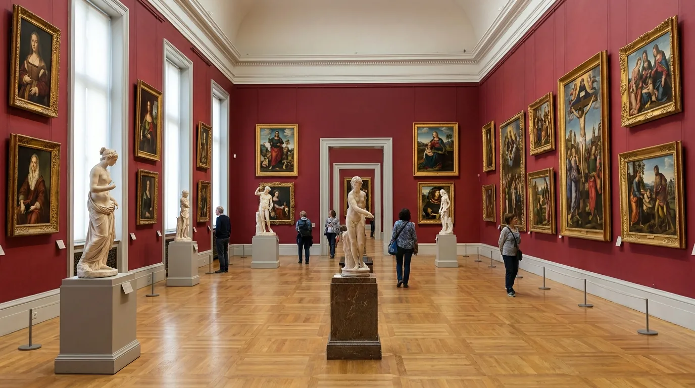 Comparaison entre une galerie classique et une installation immersive interactive dans un musée.