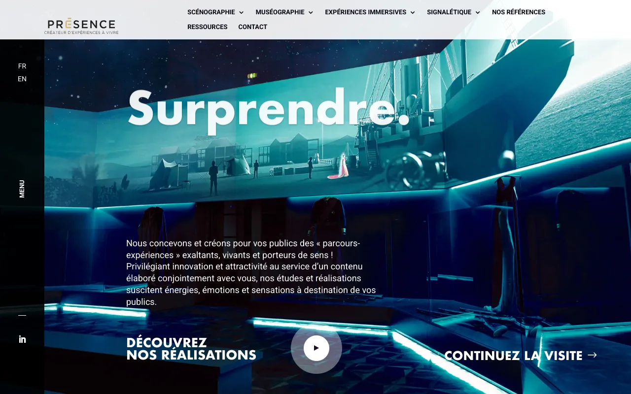 Aperçu de la page d'accueil du site agence-presence.fr